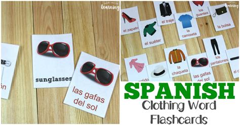 Printable Spanish Flashcards: Spanish Clothing Flashcards - Look! We're ...