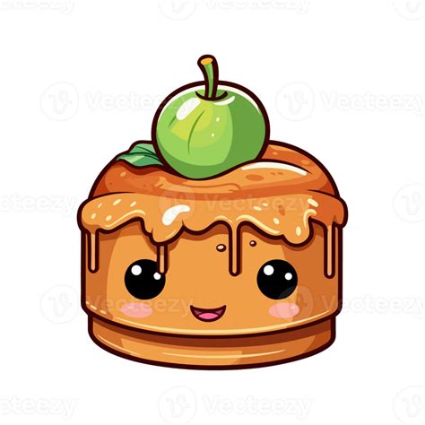 007. caramel apple cake sticker cool colors and kawaii. clipart ...