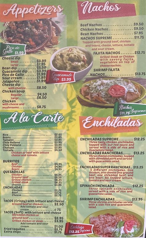 Mi Casa Mexican Restaurant | Menu