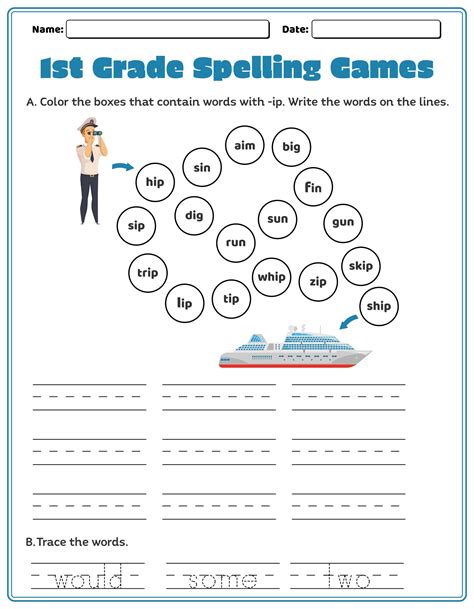 1st Grade Spelling Games - 10 Free PDF Printables | Printablee