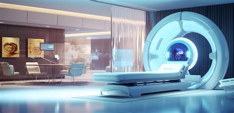 Premium Photo | Mri machine in medical interior design with lights