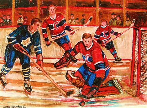 Montreal Forum Hockey Game Painting by Carole Spandau