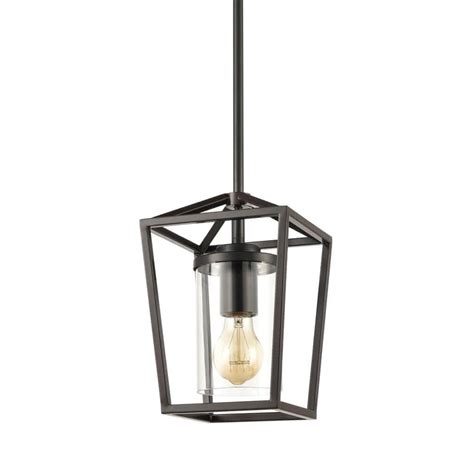 Black Cage Pendant Light with mini Glass Cylinder Shade | CLAXY