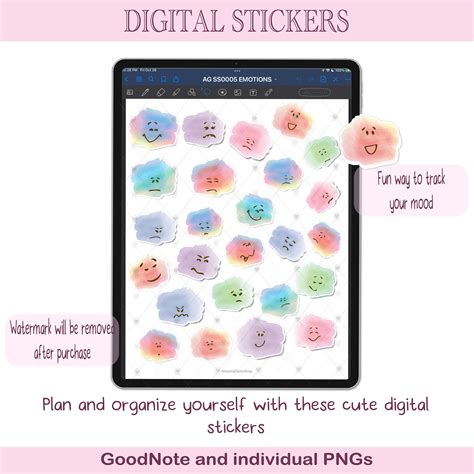 Mood Digital Stickers Emoticon Stickers Pre-cropped for - Etsy