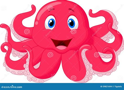 Cute octopus cartoon stock vector. Image of comic, cute - 39821694