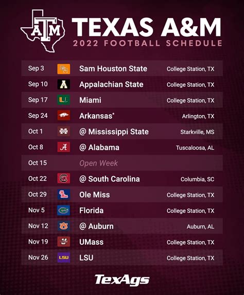 Tamu 2025 Football Schedule