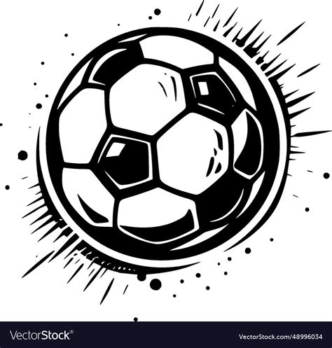 Football - black and white Royalty Free Vector Image