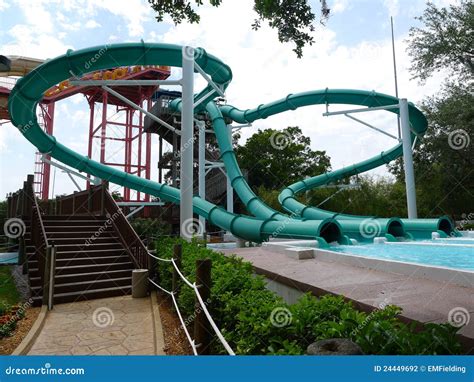 Water Slides at Water Park editorial photography. Image of park - 24449692