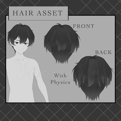 MALE HAIR PRESET Vroid Male Model,vtuber Assets, Male Preset, Vtuber Male Avatar, Youtube ...