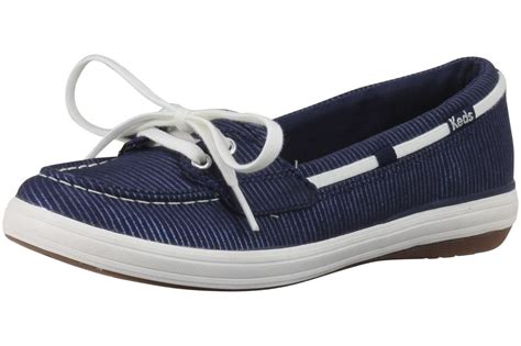 Keds Women's Glimmer Metallic Stripe Slip On Boat Shoes