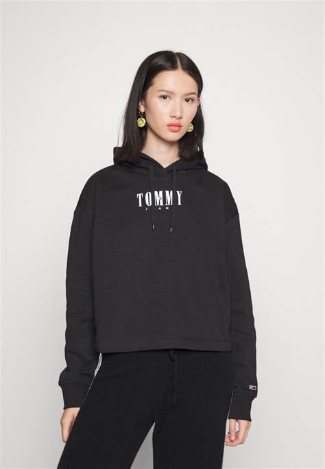 Tommy Jeans ESSENTIAL LOGO HOODIE - Hoodie - black - Zalando.ie