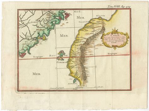 Antique Map of Taiwan and the Province of Fujian by Prévost (1747)