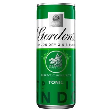 GORDONS LONDON DRY Gin & Tonic 12 X 250Ml Cans Pre-Mixed Ready To Drink ...