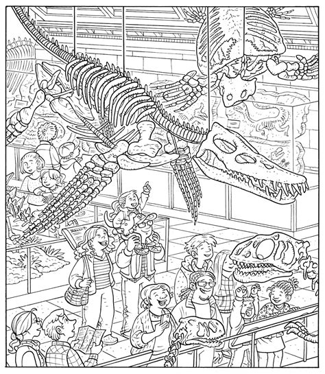 Museum of Natural History/Dinosaurs Hidden Picture Coloring For Kids, Adult Coloring Books, Ice ...