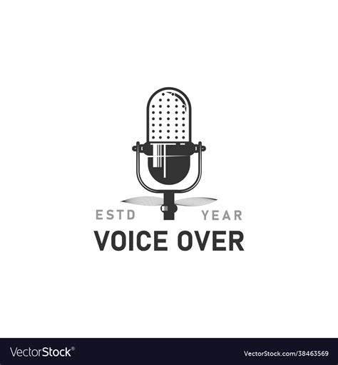 Voice over logo design concept isolated on white Vector Image