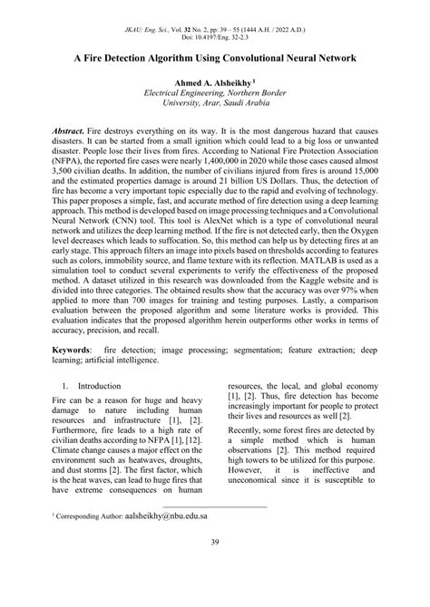 (PDF) A Fire Detection Algorithm Using Convolutional Neural Network