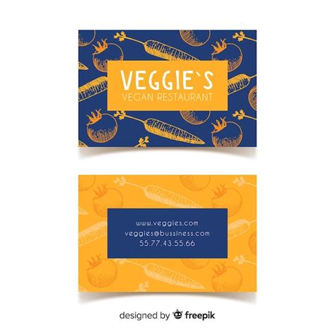 Free Vector | Hand drawn restaurant business card template