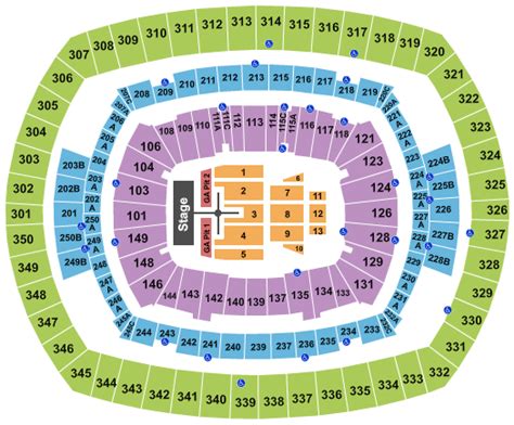 MetLife Stadium Seating Chart + Section, Row & Seat Number Info