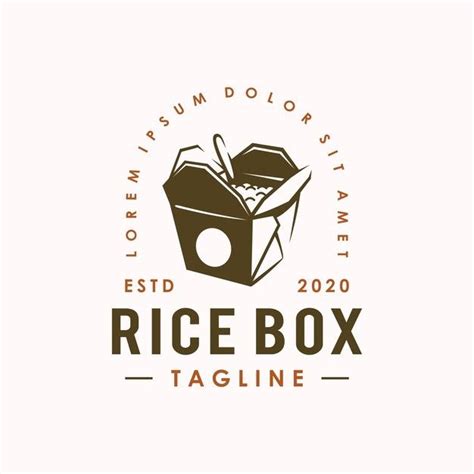 Premium Vector | Vintage rice box logo design template | Rice box, Logo design template, Food ...