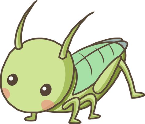 cartoon grasshopper cute illustration clipart kawaii animal wildlife | Animal caricature, Cute ...