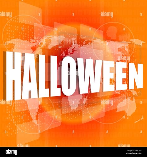 halloween word on digital touch screen Stock Photo - Alamy