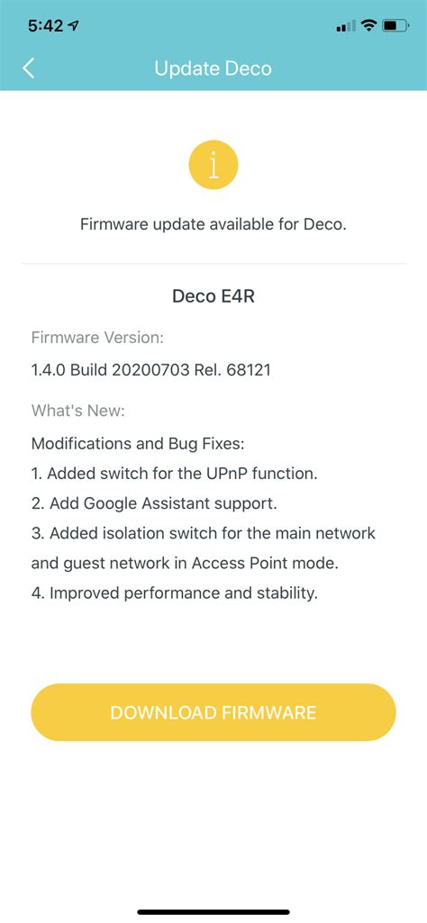 Deco E4 Firmware Update - 1.4.0 Build 20200703 Rel. 68121 - Home ...