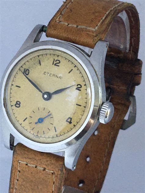 Vintage 1940s Stainless Steel Manual Winding Eterna Watch at 1stDibs ...