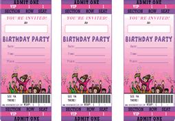 Printable Birthday Party Ticket Theme Party Invitations Templates