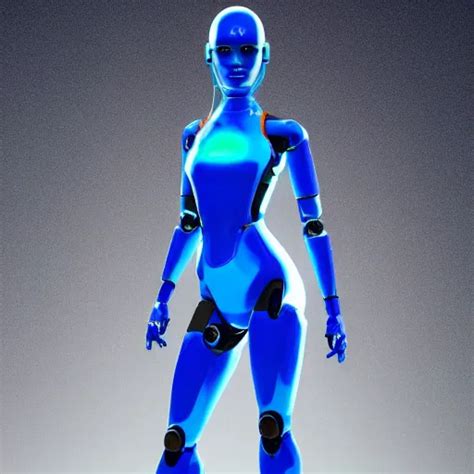 a beautiful female robot human hybrid wearing a blue | Stable Diffusion ...