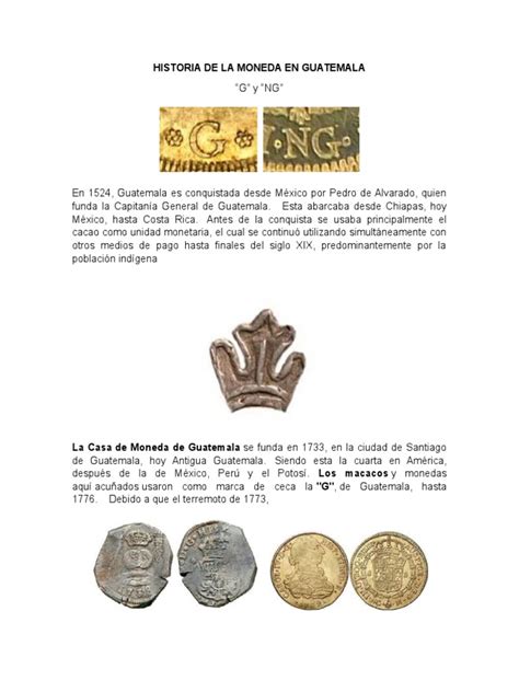 Historia de La Moneda en Guatemala | Guatemala | Monedas