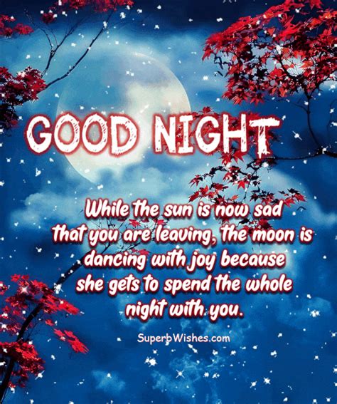 Good Night Wishes GIFs - The Moon Is Dancing With Joy | SuperbWishes