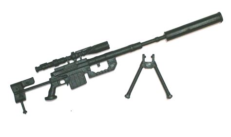 M200 Sniper Rifle with Scope, Silencer & Bipod BLACK Version - "Modular" 1:18 Scale Weapon for 3 ...