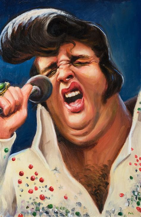 Fat Elvis Caricature. Elvis Presley Portrait. Funny Art Print. | Etsy