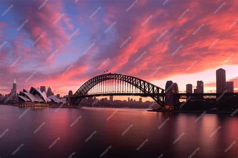 Premium Photo | Sydney skyline at sunrise sunrise overlooking famous ...