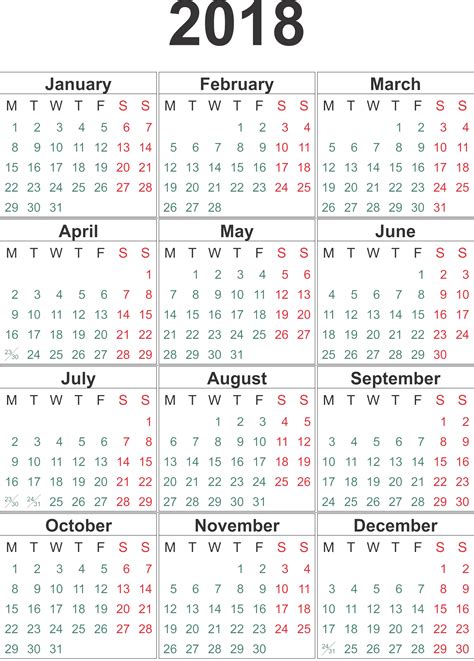 2018 Calendar PNG Transparent Images | PNG All