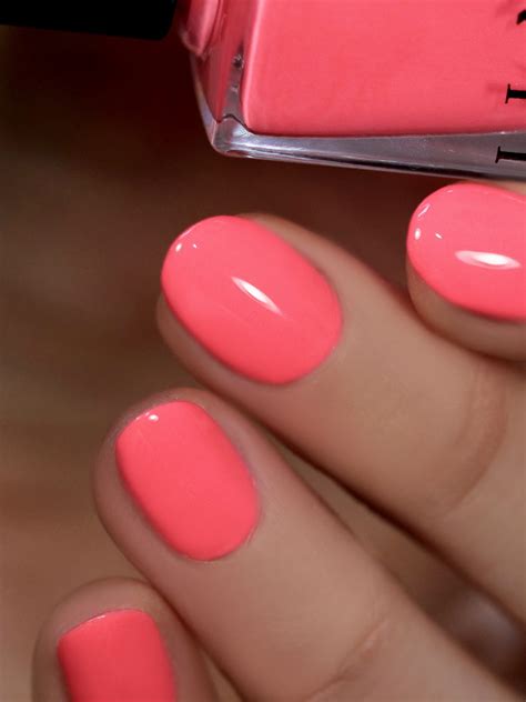 Summer - Warm Neon Coral Pink Cream Nail Polish by ILNP