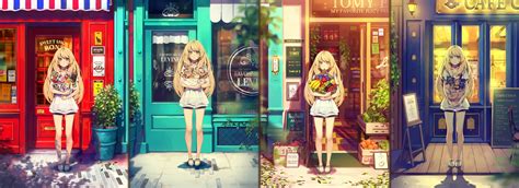 Wallpaper : blonde, long hair, anime girls, collage, lollipop, sweets ...