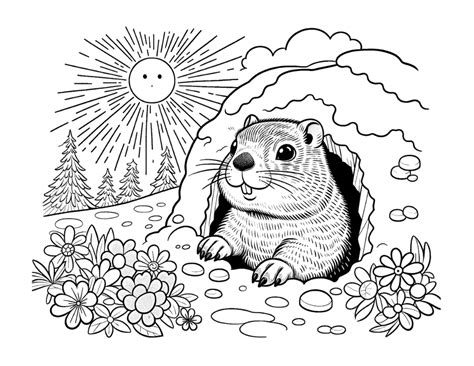 Free Groundhog Day Coloring Pages For Kids