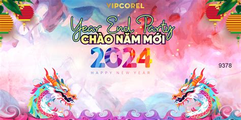 Backdrop Year End Party chào năm mới 2024 vector #92 | Download file corel thiết kế đồ họa ...