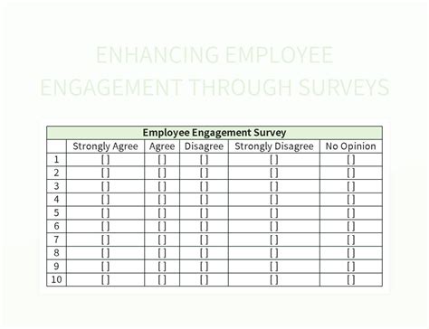 Enhancing Employee Engagement Through Surveys Excel Template And Google Sheets File For Free ...