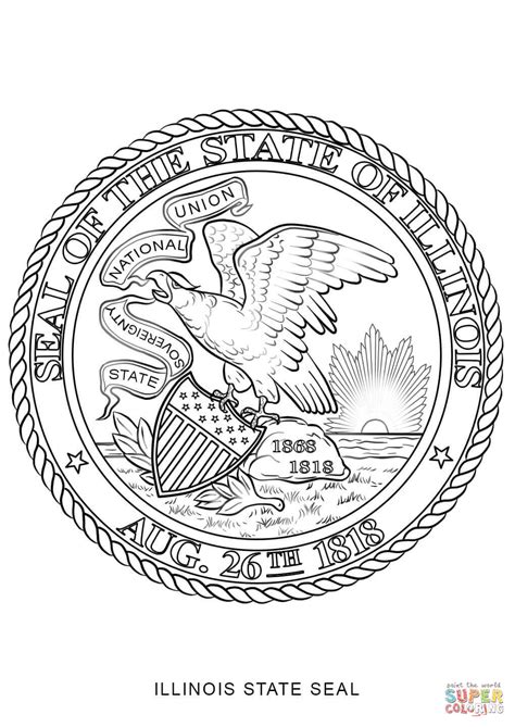 Illinois State Seal coloring page | Free Printable Coloring Pages