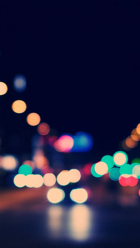 Bokeh City Street Lights iPhone Wallpapers Free Download