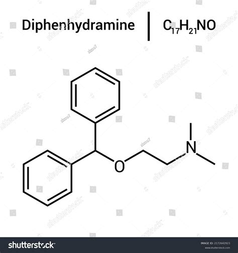 Chemical Structure Diphenhydramine C17h21no Stock Vector (Royalty Free) 2172642923 | Shutterstock