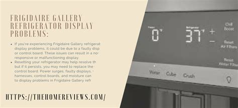 Frigidaire Gallery Refrigerator Display Problems: Troubleshooting