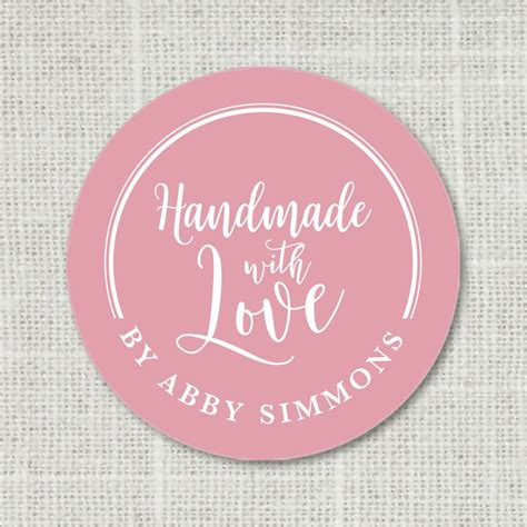 Custom Handmade With Love Stickers Handmade Stickers Made - Etsy