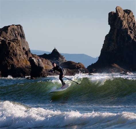 Andrew Sims: Paddle surfing at Cannon Beach - Oregon Coast