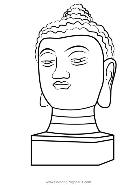 Buddha Statue Coloring Page for Kids - Free Buddhism Printable Coloring Pages Online for Kids ...