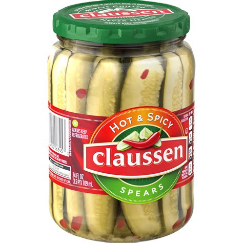 Claussen Hot & Spicy Pickle Spears, 24 fl oz Jar - Walmart.com