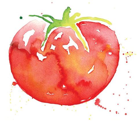 Tomato Watercolor at PaintingValley.com | Explore collection of Tomato ...