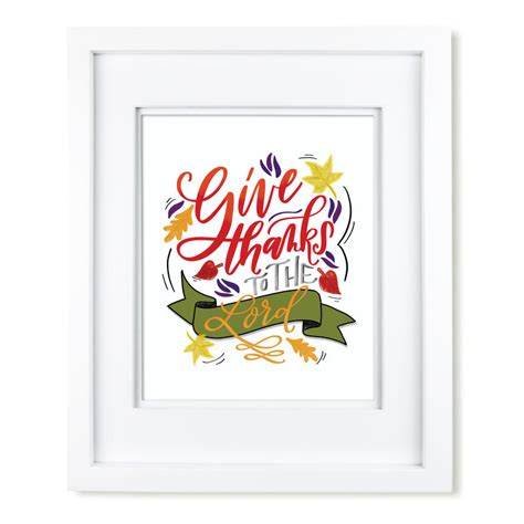 "Give Thanks" scripture art print - Krystal Whitten Studio